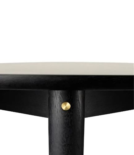 FDB Furniture Esstisch Unit10 C62 Birke Ø115 cm – Massive Eiche Schwarz/Hellgrau