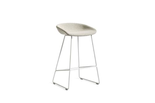 HAY AAS 39 About A Stool Full Upholstery SH: 65 cm - White Powder Coated Steel/Coda 100