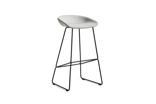 HAY AAS 39 About A Stool Full Upholstery SH: 75 cm - Black Powder Coated Steel/Divina Melange 120