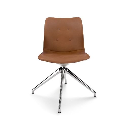 Bent Hansen Primum Dynamic Chair  SH: 46 cm - Polished Aluminium/Zenso 2 Cognac Leather 223