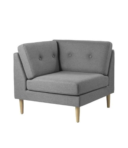 FDB Møbler L42 Firhøj Ecksofa-Modul B: 90 cm – Grau
