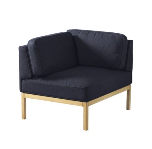FDB Møbler L37 7-9-13 Venstre Hjørne 70x90 cm - Dark Blue/Main Line Flax