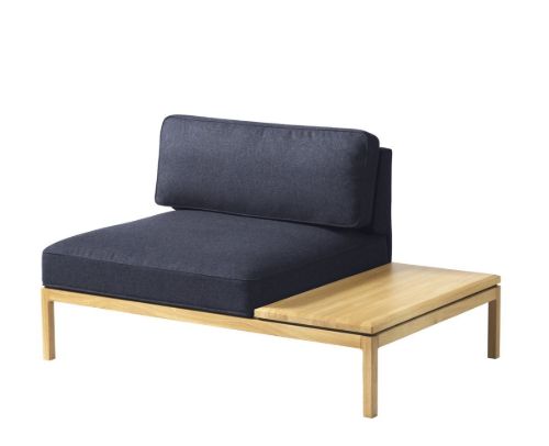 FDB Møbler L37 7-9-13 Sofamodul m. Bord Højre 130x90 cm - Dark Blue/Main Line Flax