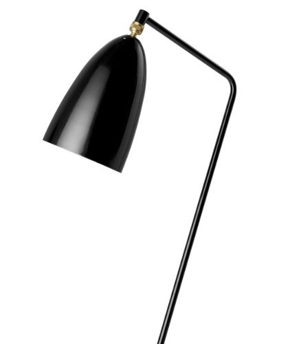 GUBI Grasshopper Stehleuchte H: 125 cm - Schwarz glänzend