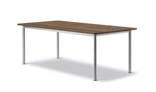 Fredericia Furniture 6631 Flacher Tisch 200 x 100 cm – Räuchereiche/Gebürsteter Stahl