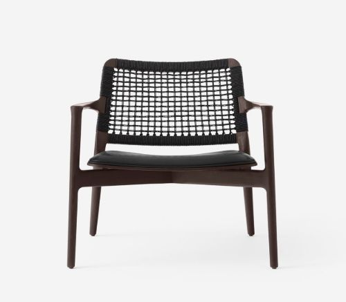 Vipp 488 Cabin Lounge Chair SH: 37 cm - Dark Oak/Black Leather