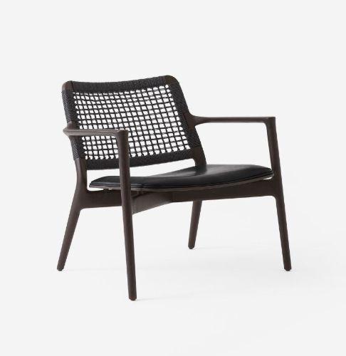 Vipp 488 Cabin Lounge Chair SH: 37 cm – Dunkle Eiche/Schwarzes Leder