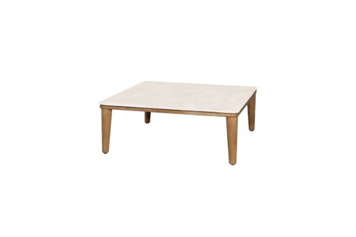 Cane-line Outdoor Capture Sofabord 85x85 cm - Teak/White Travertine Look