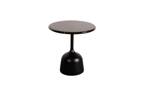 Cane-line Outdoor Glaze Sofabord Lille Ø: 45 cm - Lava Grey/Black
