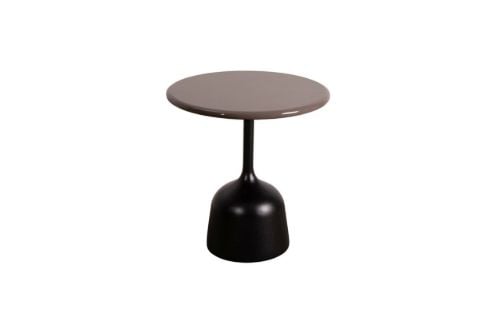 Cane-line Outdoor Glaze Sofabord Lille Ø: 45 cm - Lava Grey/Taupe