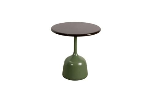 Cane-line Outdoor Glaze Sofabord Lille Ø: 45 cm - Olive Green/Black