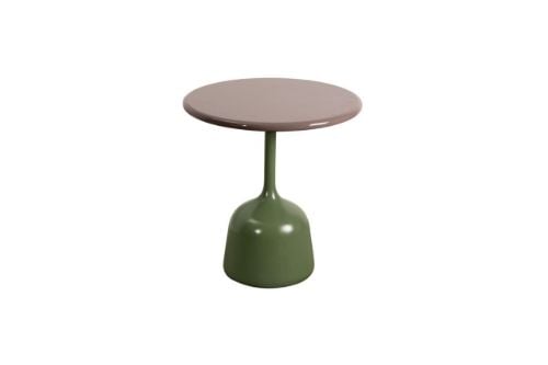 Cane-line Outdoor Glaze Sofabord Lille Ø: 45 cm - Olive Green/Taupe