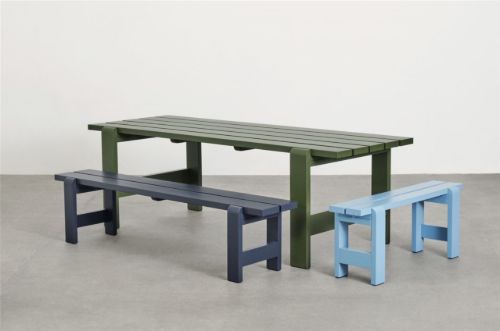 HAY Weekday Bench B: 140 cm – Stahlblau