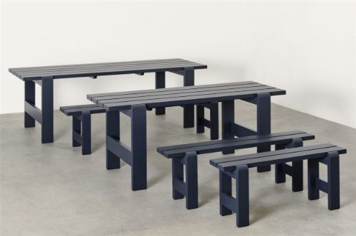 HAY Weekday Bench B: 190 cm – Stahlblau