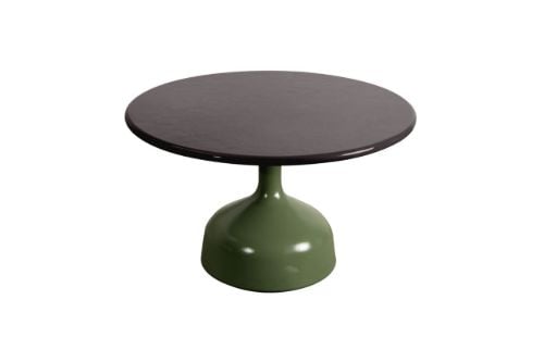 Cane-line Outdoor Glaze Sofabord Stor Ø: 70 cm - Olive Green/Black