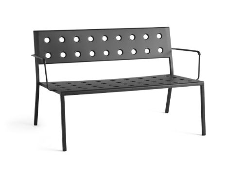 HAY Balcony Lounge Bench W. Arm L: 121,5 cm - Anthracite