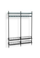 Bild von HAY Pier System 1052 2 Säulen 162 x 209 cm – PS blauer Stahl/schwarz eloxierte Profile/Anthrazit-Drahtregal