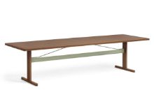 Bild von HAY Passerelle Tisch 300 x 95 x 74 cm – Walnuss/Thymiangrüne Querstange