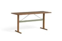 Bild von HAY Passerelle Hochtisch 200 x 80 x 95 cm – Walnuss/Thymiangrüne Querstange