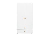 Bild von FLEXA Roomie Kleiderschrank 2 Türen + 2 Schubladen H: 202,5 cm – Weiß/Senf