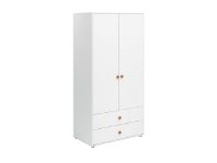 Bild von FLEXA Roomie Kleiderschrank 2 Türen + 2 Schubladen H: 202,5 cm – Weiß/Senf