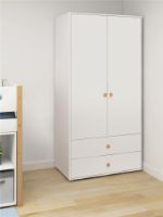 Bild von FLEXA Roomie Kleiderschrank 2 Türen + 2 Schubladen H: 202,5 cm – Weiß/Eiche