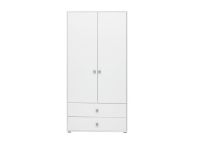 Bild von FLEXA Roomie Kleiderschrank 2 Türen + 2 Schubladen H: 202,5 cm – Weiß/Naturgrün