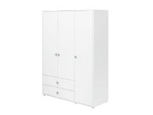 Bild von FLEXA Roomie Kleiderschrank 3 Türen + 2 Schubladen H: 202,5 cm – Weiß/Naturgrün