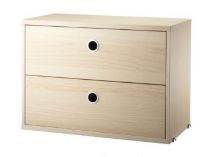 Bild von String Furniture Schrank mit zwei Schubladen 58x42x30 cm - Esche