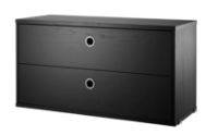 Bild von String Furniture Schrank mit zwei Schubladen 78 x 42 x 30 cm – Esche schwarz gebeizt