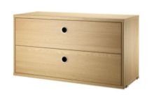 Bild von String Furniture Schrank mit zwei Schubladen 78 x 42 x 30 cm – Eiche