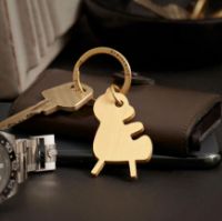 Bild von Brainchild Schlüsselanhänger Teddybär H: 5 cm - Messing OUTLET