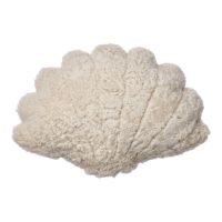 Bild von Natures Collection Muschelkissen aus neuseeländischem Schaffell, kurzer Wolle, groß, 75 x 74 cm – Perle