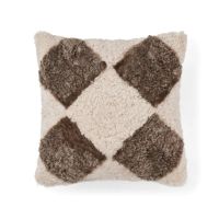 Bild von Natures Collection Pattern Collection Kissen aus neuseeländischem Schaffell 40 x 40 cm – Perlmutt/Taupe