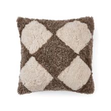 Bild von Natures Collection Pattern Collection Kissen aus neuseeländischem Schaffell 40 x 40 cm – Taupe/Perle