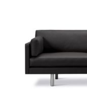 Bild von Erik Jørgensen EJ220 2062 2 Pers. Sofa 100 L: 212 cm – Schwarzes Omni-Leder/Chrom