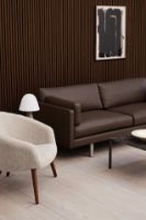 Bild von Erik Jørgensen EJ220 2062 2 Pers. Sofa 100 L: 212 cm – Schwarzes Omni-Leder/Chrom