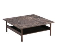 Bild von Wendelbo Collect Couchtisch Medium 95x95x35 cm - Braune Eiche/Brauner Emperador-Marmor