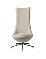 Bild von FDB Møbler L41 Bellamie Lounge Chair mit hoher Rückenlehne, drehbar, H: 122 cm – Schwarz/Beige