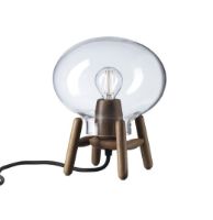 Bild von FDB Møbler U6 Hiti Mini Tischlampe H: 22,2 cm – Walnuss/Klarglas