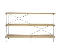 Bild von FDB Furniture A91 Nordhavn Bücherregal H: 81,6 x 160,5 cm – Eiche/Seidengrau