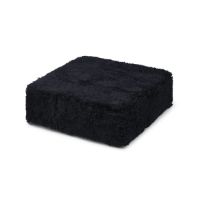 Bild von Natures Collection Quadratischer Sitzpouf aus neuseeländischem Schaffell 42x42 cm - Schwarz