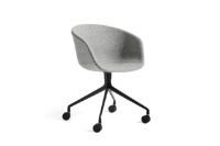 Bild von HAY AAC 25 About A Chair SH: 46 cm – Schwarz pulverbeschichtetes Aluminium/Hallingdal 130