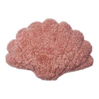 Bild von Natures Collection Muschelkissen aus neuseeländischem Schaffell, kurzer Wolle, klein, 35 x 50 cm – Coral Rose