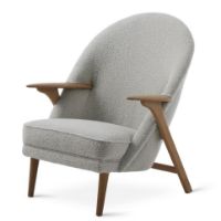 Bild von Warm Nordic Wingman Lounge Chair SH: 42 cm – Baru 0120 Helles Steingrau/geölte Eiche