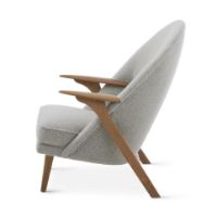 Bild von Warm Nordic Wingman Lounge Chair SH: 42 cm – Baru 0120 Helles Steingrau/geölte Eiche