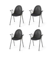 Bild von Mater Eternity Sessel, gepolsterter Sitz, SH: 46 cm – Re-Wool Grey 198, 4er-Set, Aktionsangebot