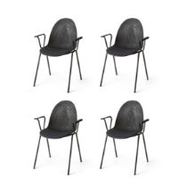 Bild von Mater Eternity Sessel, gepolsterter Sitz, SH: 46 cm – Re-Wool Grey 198, 4er-Set, Aktionsangebot