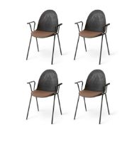 Bild von Mater Eternity Sessel, gepolsterter Sitz, SH: 46 cm – Re-Wool Rust 378, 4er-Set, Aktionsangebot