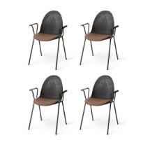 Bild von Mater Eternity Sessel, gepolsterter Sitz, SH: 46 cm – Re-Wool Rust 378, 4er-Set, Aktionsangebot